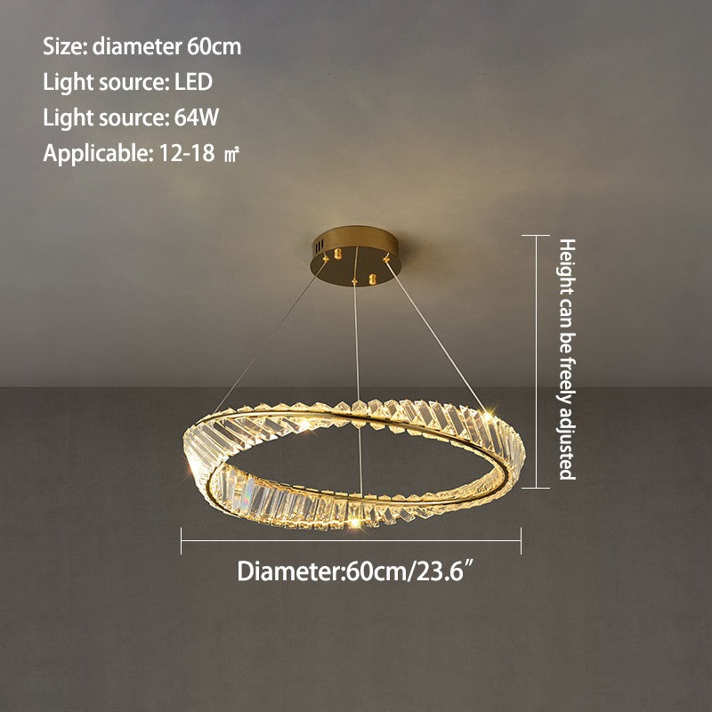 Feyran Modern Luxury Metal Glass Ring Chandelier