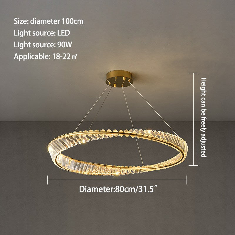 Feyran Modern Luxury Metal Glass Ring Chandelier