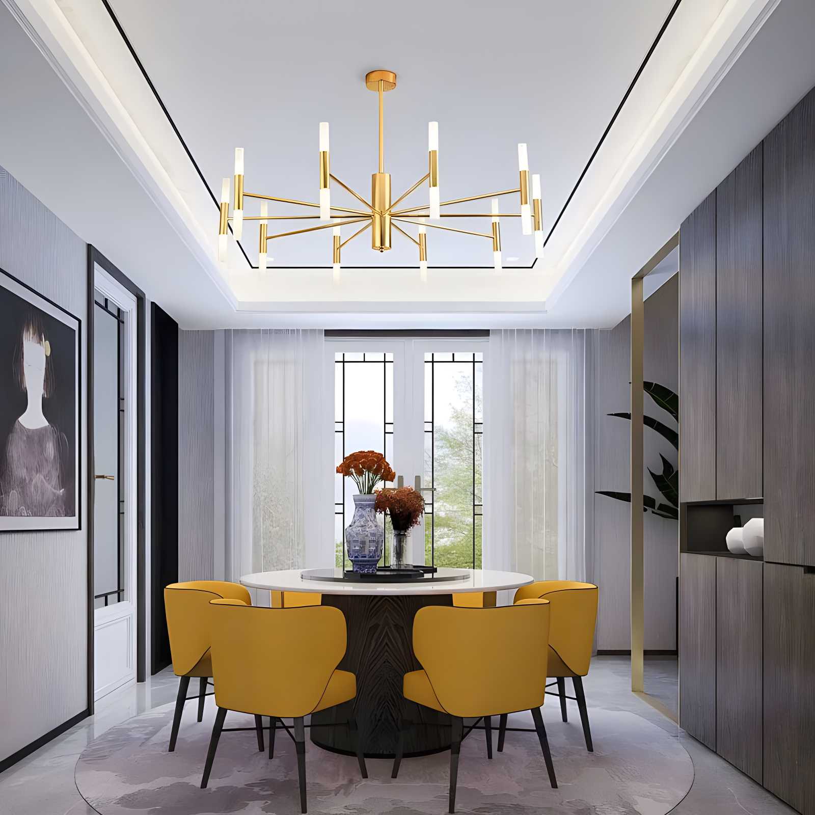 Feyran Adjustable Round Tube Chandelier