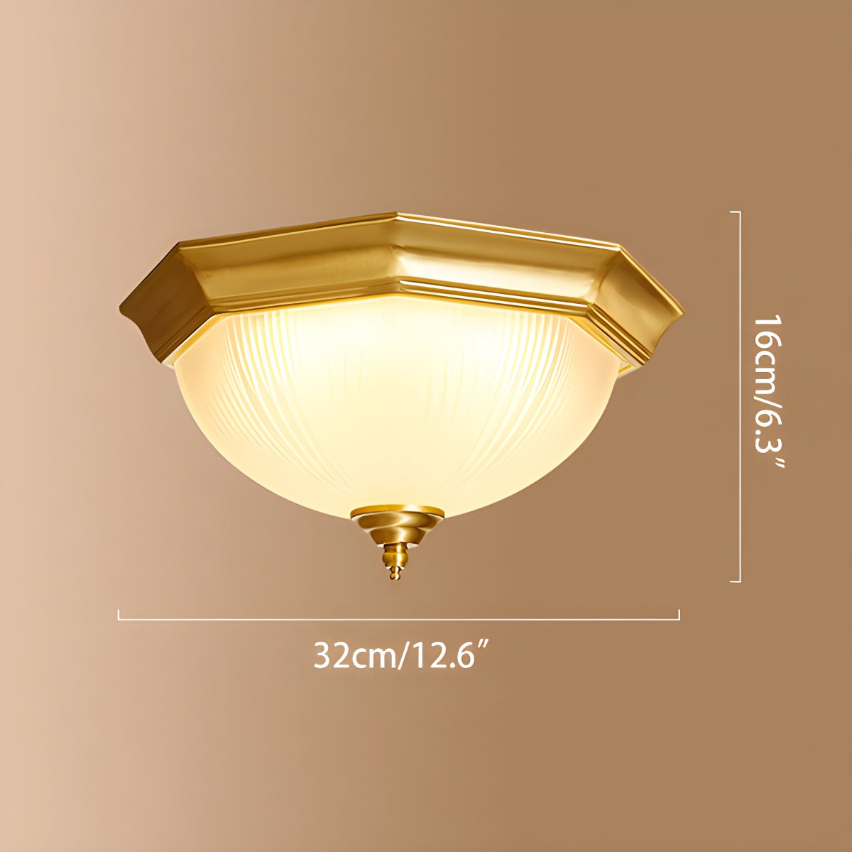 Feyran European Style Copper Glass Ceiling Lamp-D