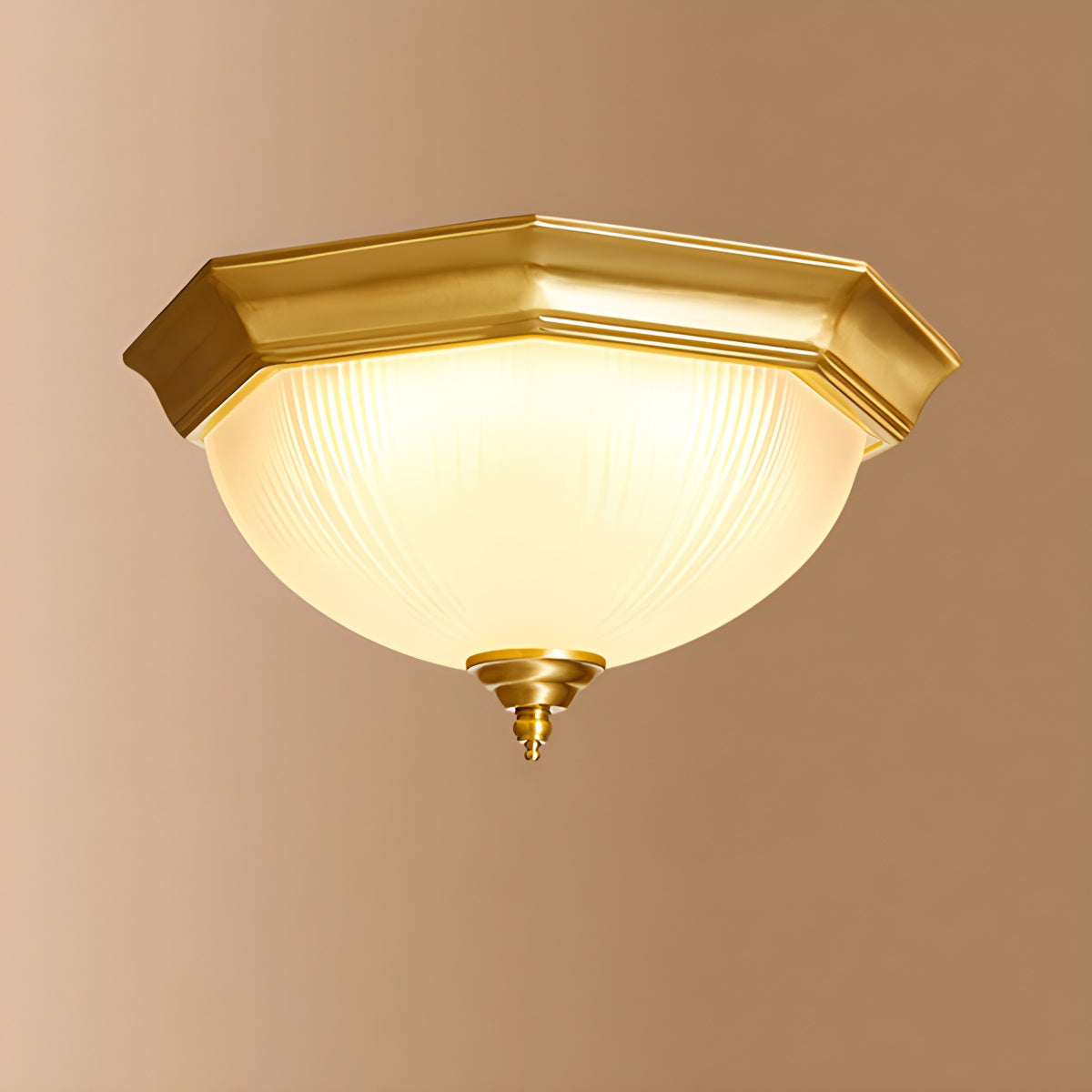 Feyran European Style Copper Glass Ceiling Lamp-D