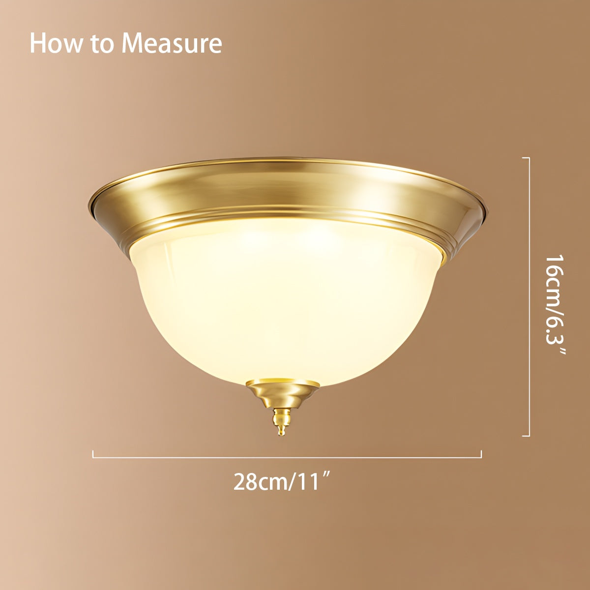 Feyran European Style Copper Glass Ceiling Lamp-D