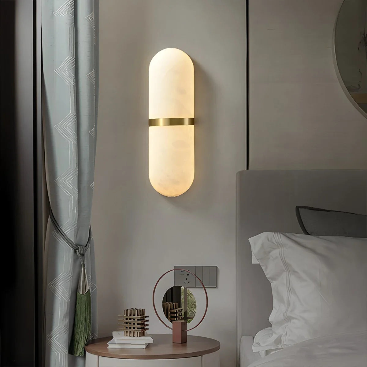 Feyran Melange Pill Form Spanish Alabaster Wall Sconce