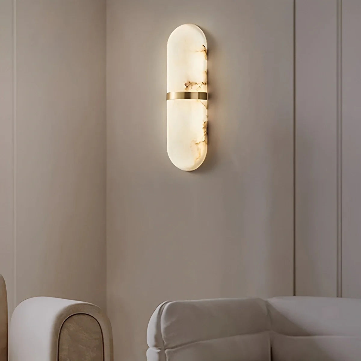 Feyran Melange Pill Form Spanish Alabaster Wall Sconce