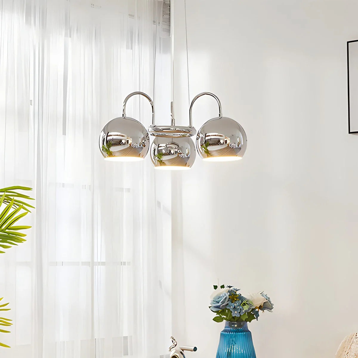 Feyran Bauhaus Style Antique Chrome Chandelier