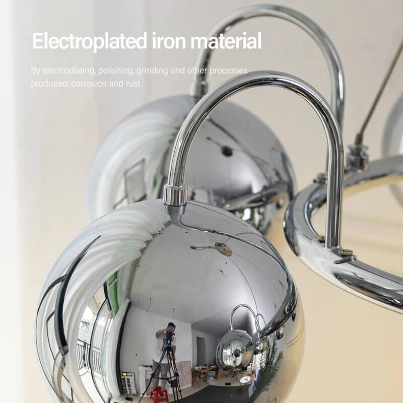 Feyran Bauhaus Style Antique Chrome Chandelier