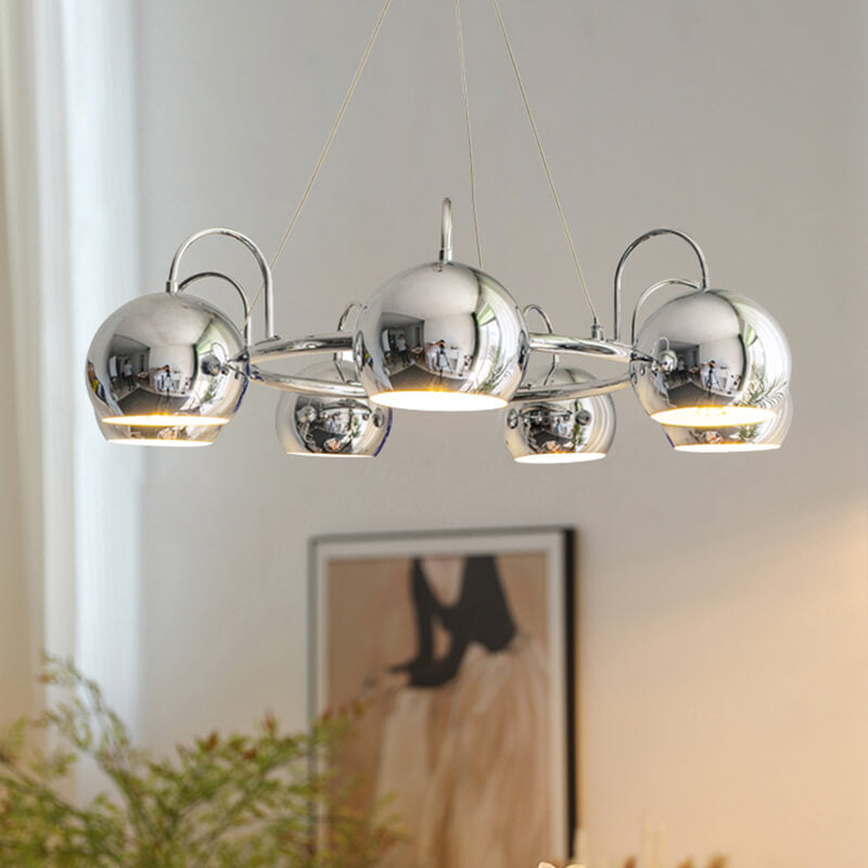 Feyran Bauhaus Style Antique Chrome Chandelier