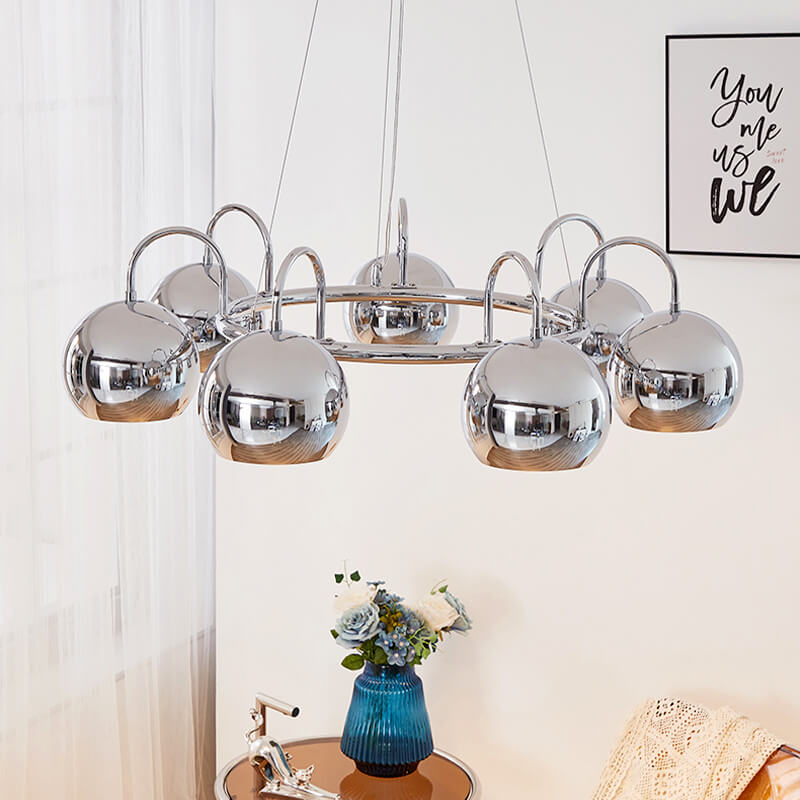Feyran Bauhaus Style Antique Chrome Chandelier