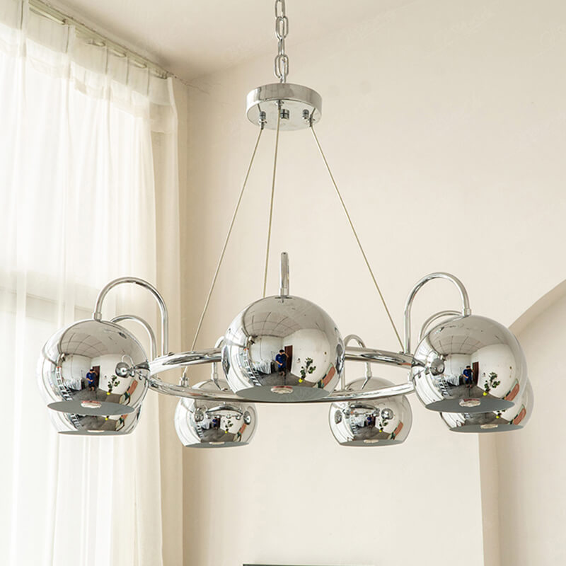 Feyran Bauhaus Style Antique Chrome Chandelier