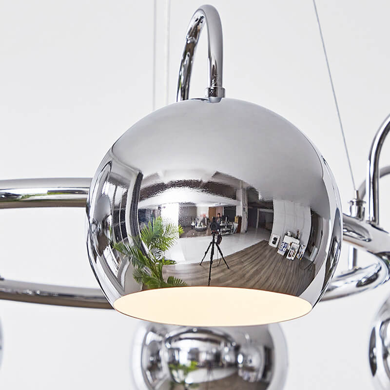 Feyran Bauhaus Style Antique Chrome Chandelier