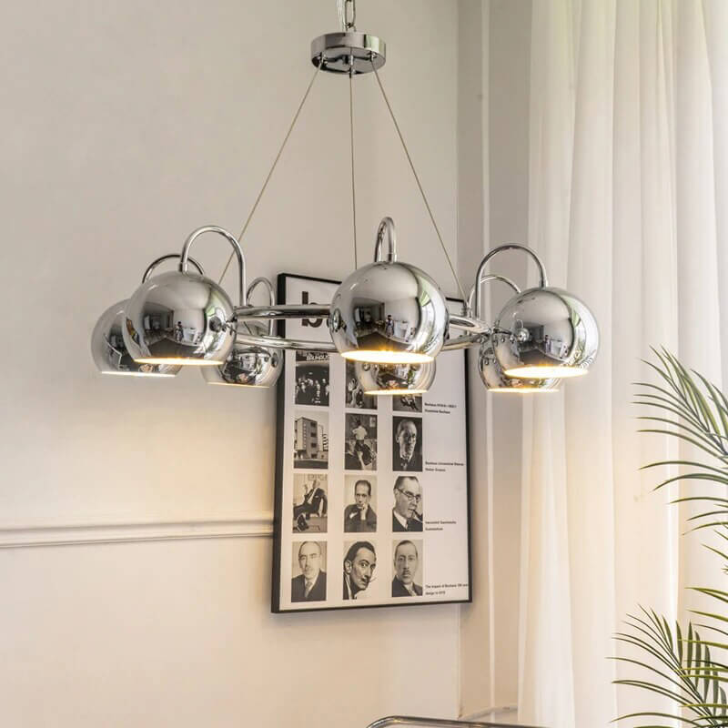 Feyran Bauhaus Style Antique Chrome Chandelier