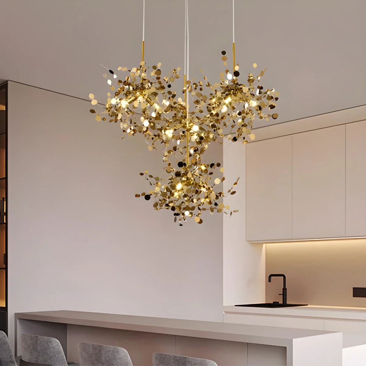 Feyran Argent/Gold Cloud Multi Pendant Chandelier