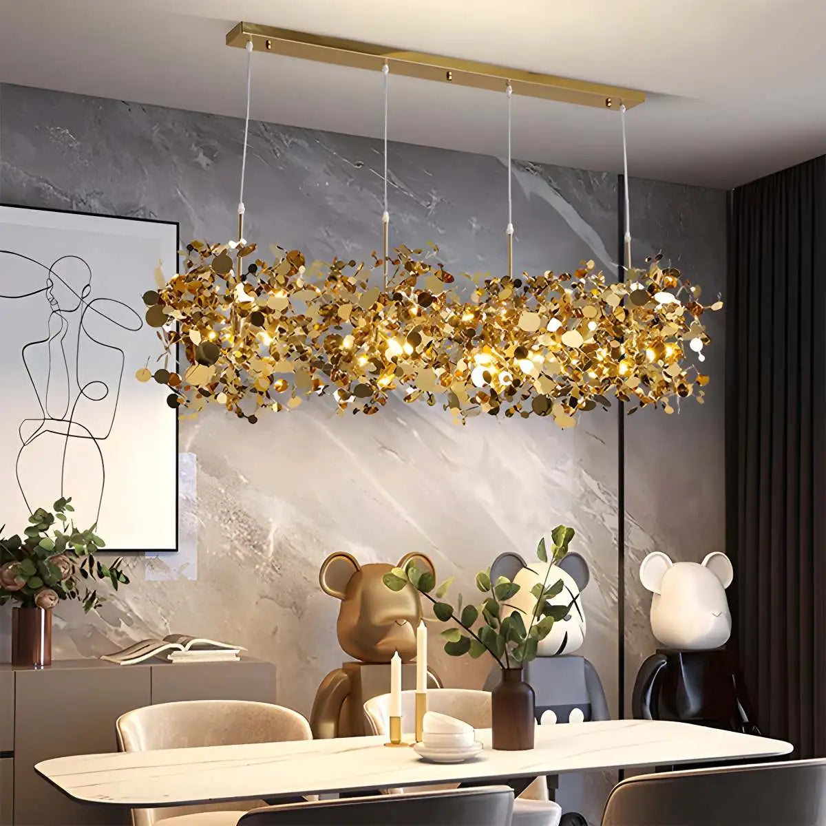 Feyran Argent/Gold Cloud Multi Pendant Chandelier
