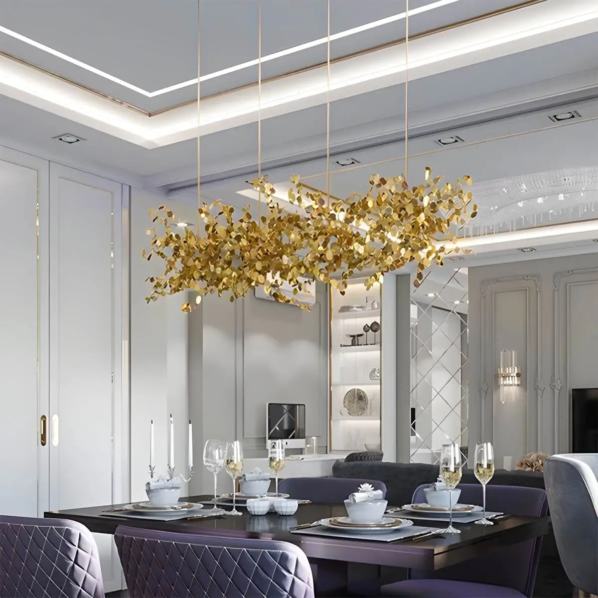 Feyran Argent/Gold Cloud Multi Pendant Chandelier