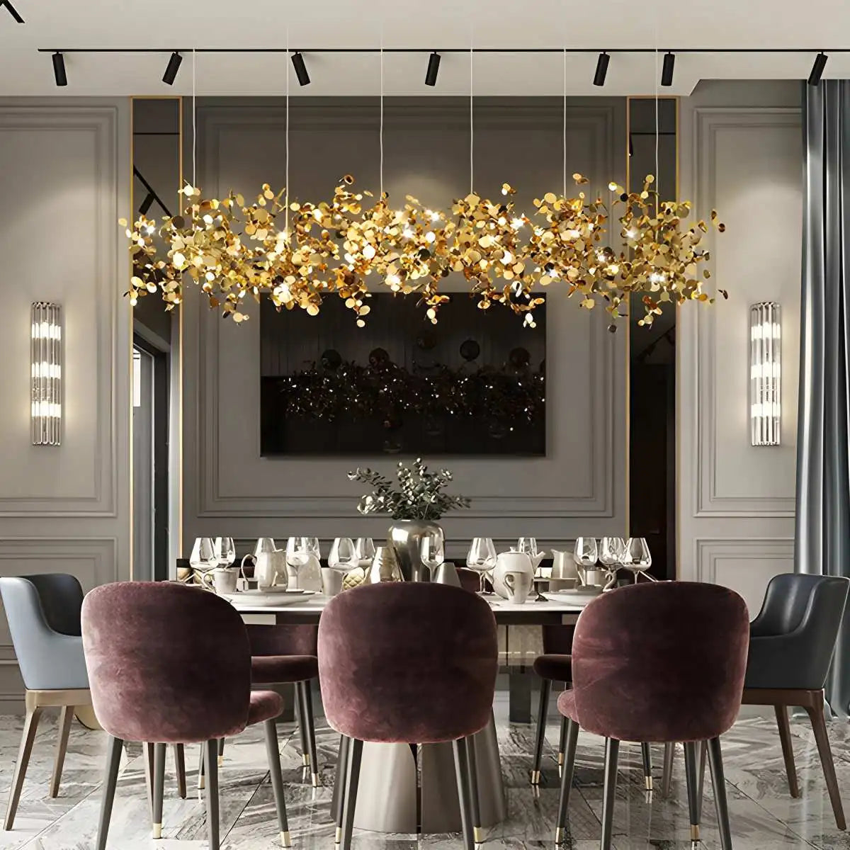 Feyran Argent/Gold Cloud Multi Pendant Chandelier