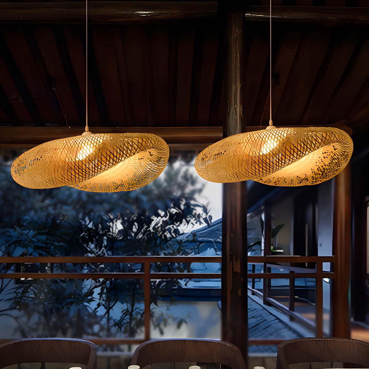 Feyran Bamboo Weaving Pendant Light for Dining Room