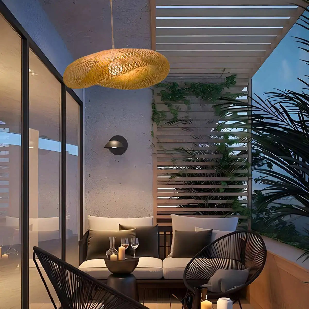 Feyran Bamboo Weaving Pendant Light for Dining Room