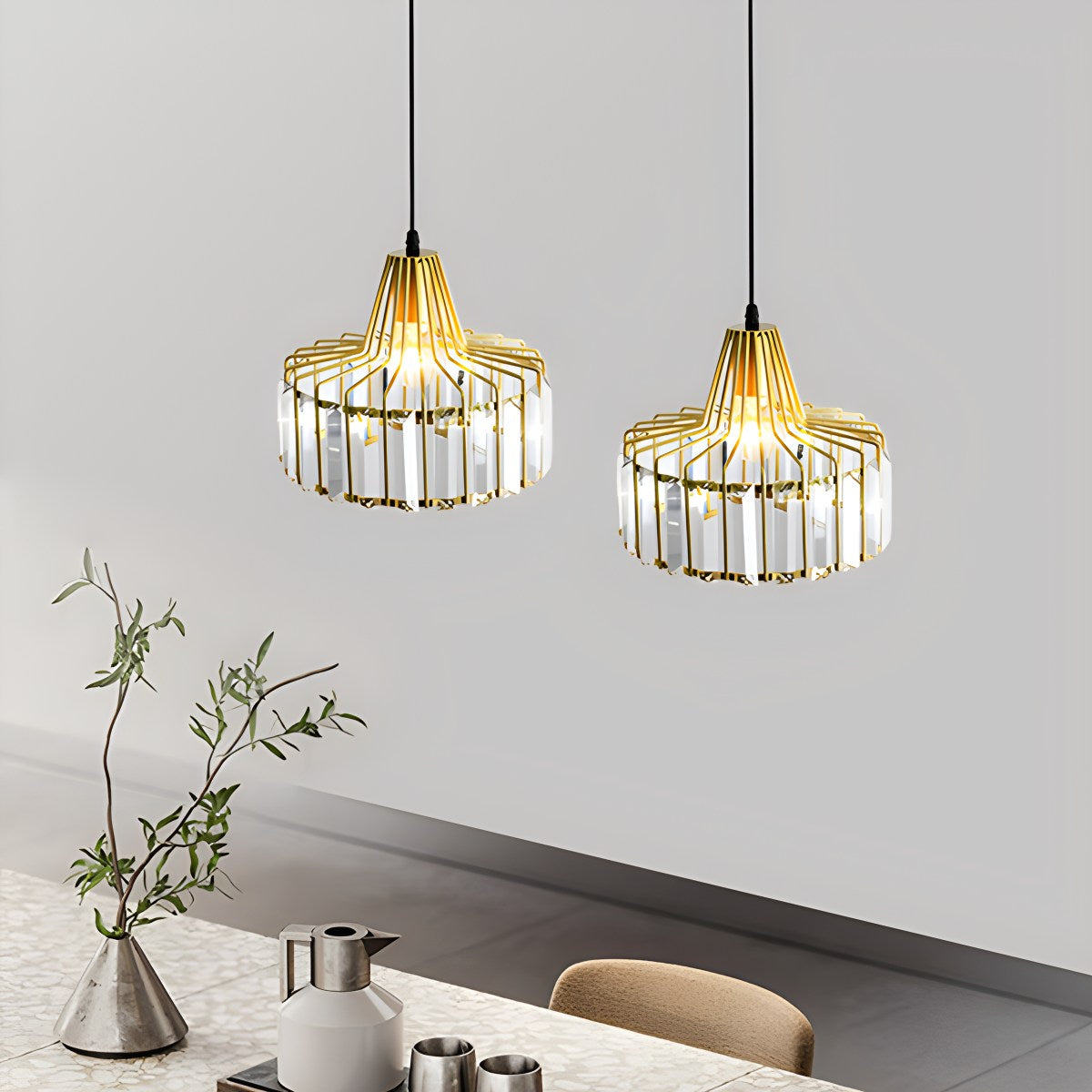Feyran Modern Iron Art Glass Pendant Lamp for Kitchen