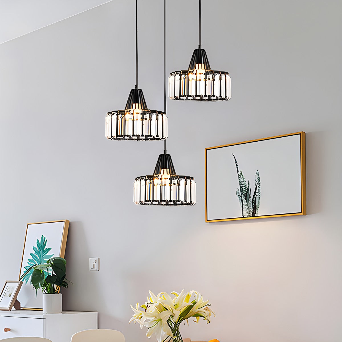 Feyran Modern Iron Art Glass Pendant Lamp for Kitchen
