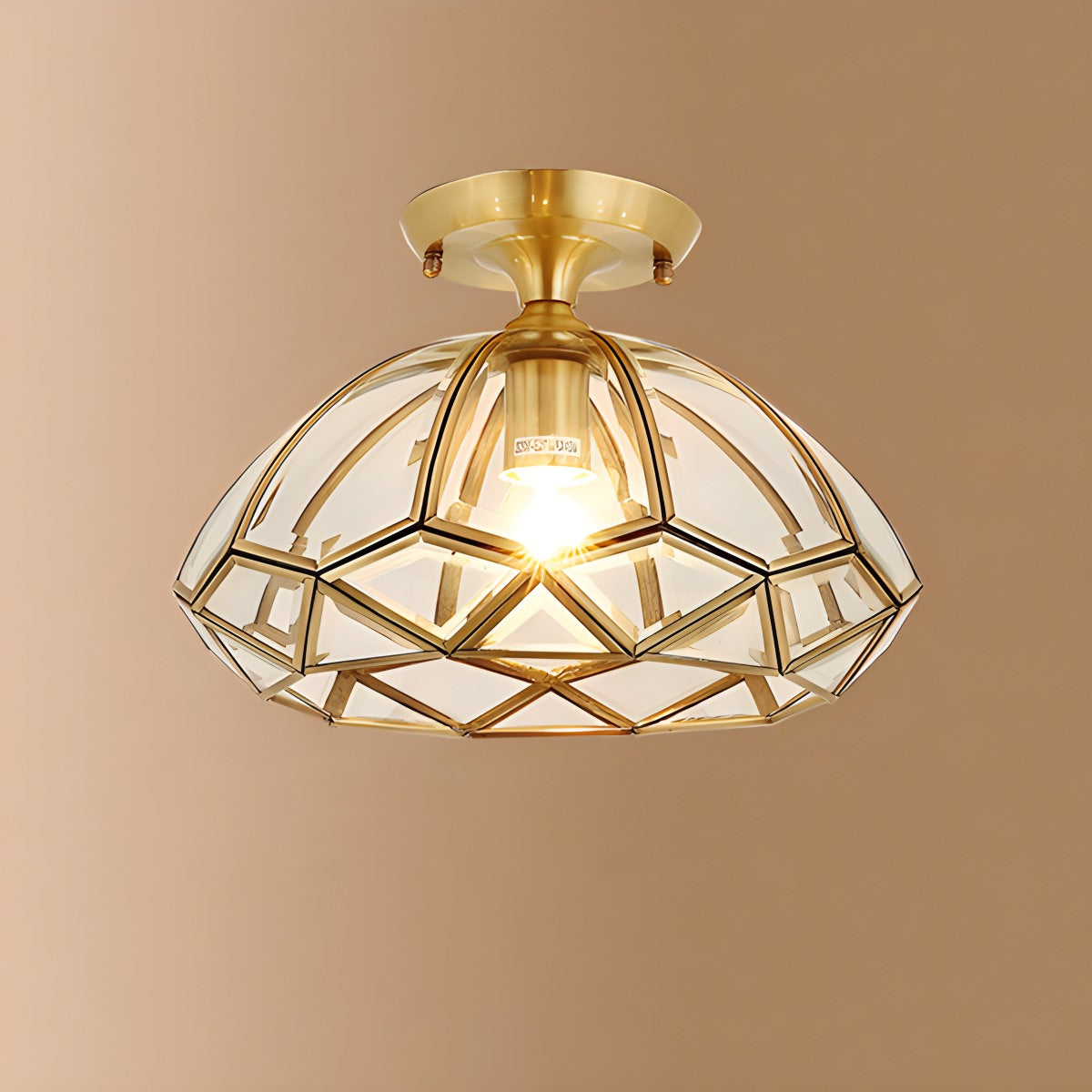 Feyran European Style Copper Glass Ceiling Lamp-C