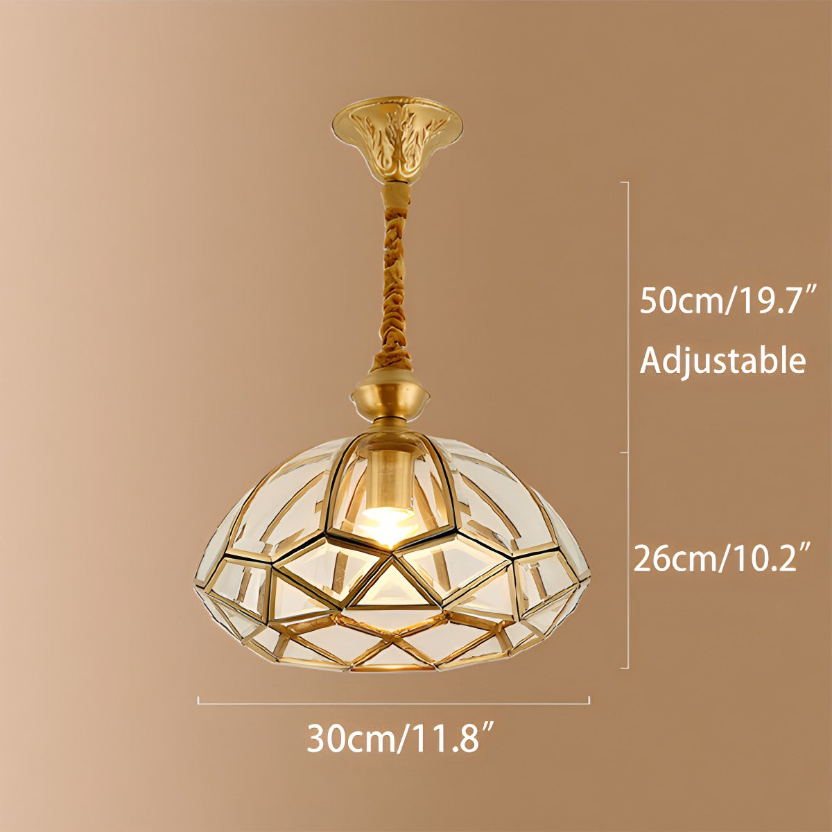 Feyran European Style Copper Glass Ceiling Lamp-C