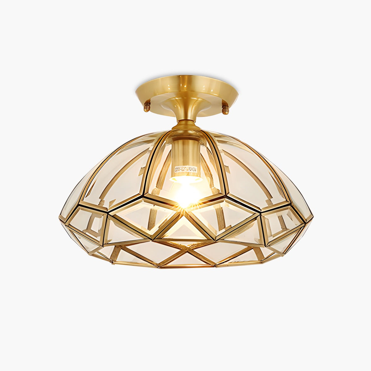 Feyran European Style Copper Glass Ceiling Lamp-C