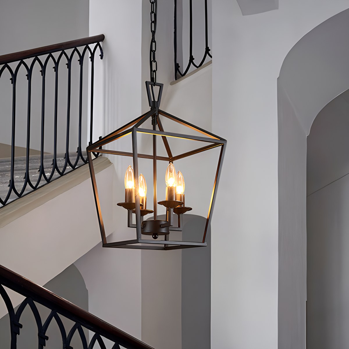 Feyran Bird Cage Iron Pendant Lamp for Dining Room