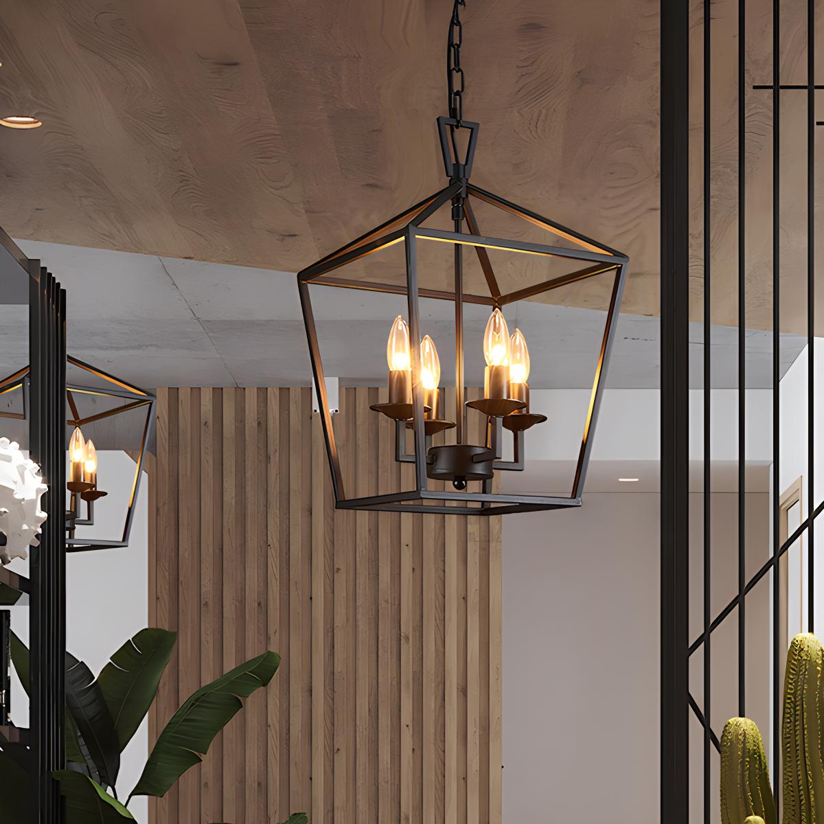 Feyran Bird Cage Iron Pendant Lamp for Dining Room