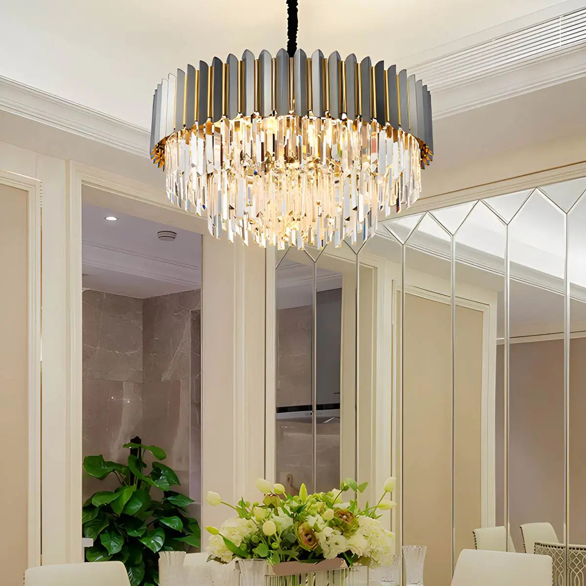 Feyran Modern Black Gold Luxury Crystal Chandelier