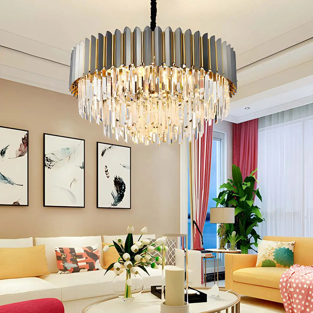 Feyran Modern Black Gold Luxury Crystal Chandelier