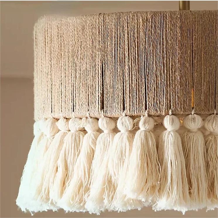 Feyran Boho Vintage Twine Fringe Pendant Light