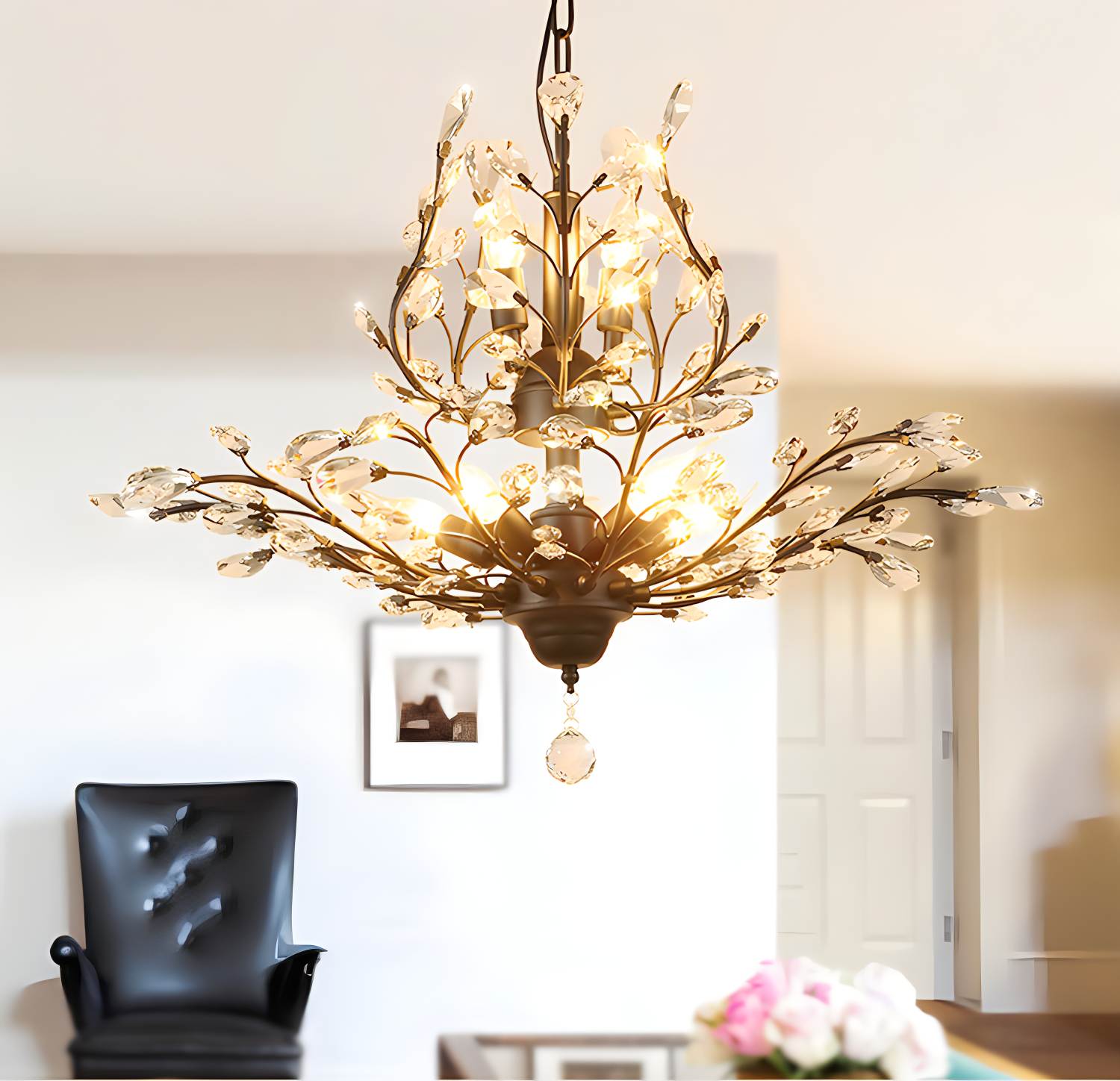 Feyran Tree Branch Crystal Chandelier for Living Room