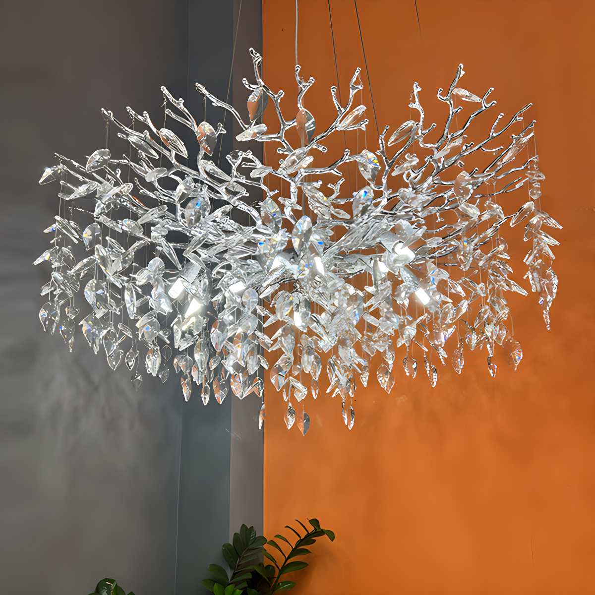 Feyran Leaf Crystal Chandelier for Living Room