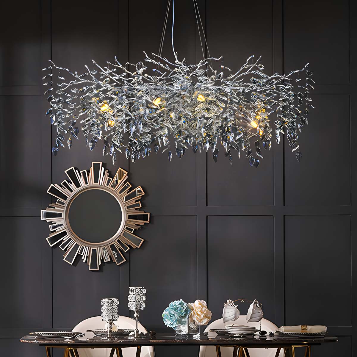 Feyran Leaf Crystal Chandelier for Living Room