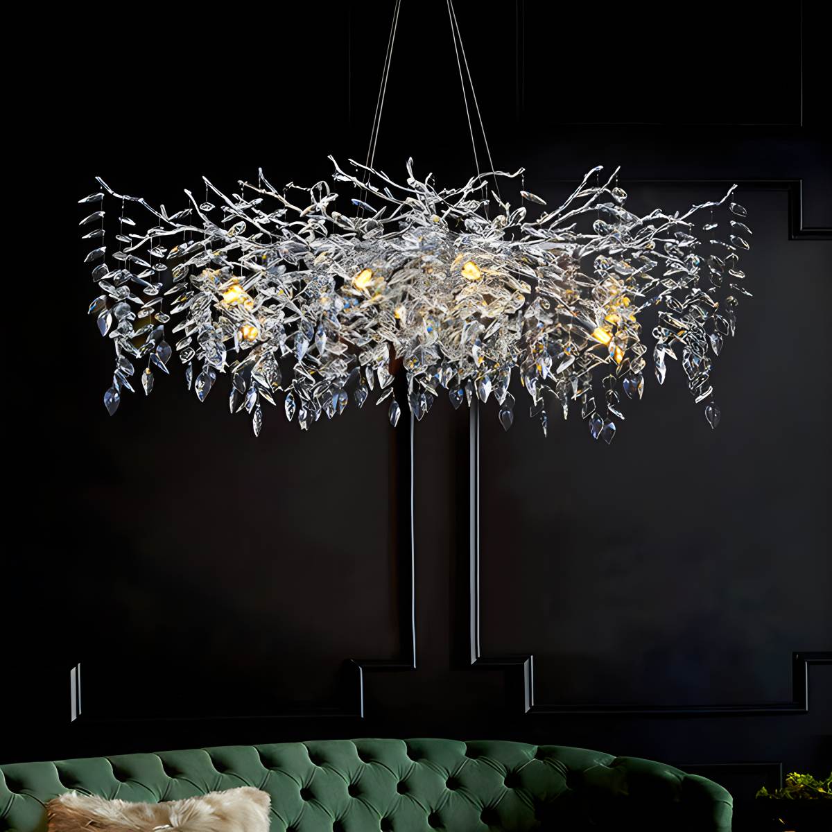 Feyran Leaf Crystal Chandelier for Living Room