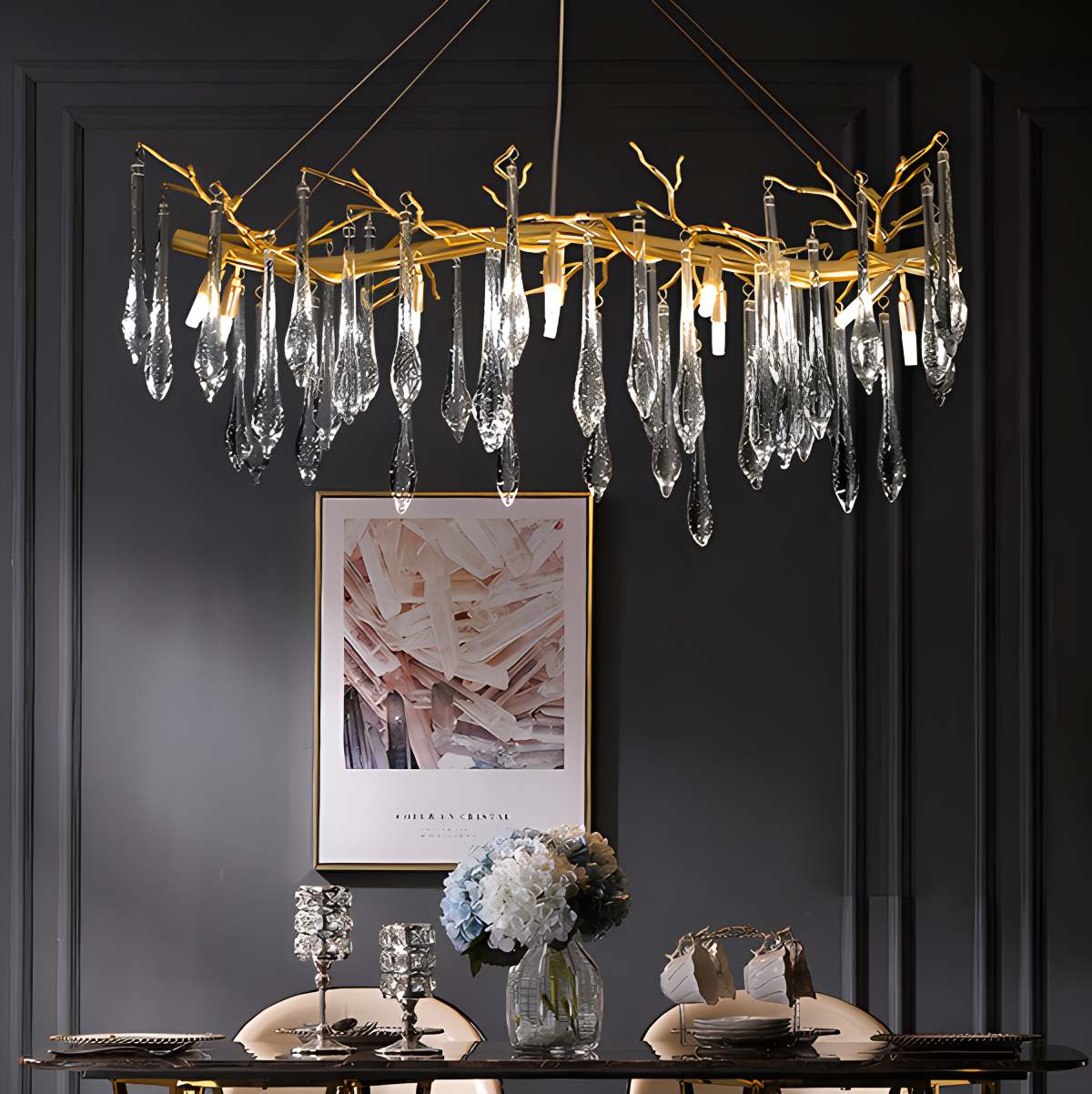 Feyran Branch Water Droplet Chandelier