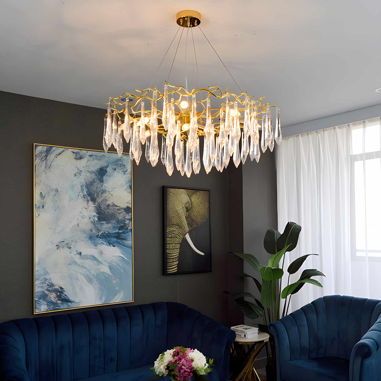 Feyran Branch Water Droplet Chandelier