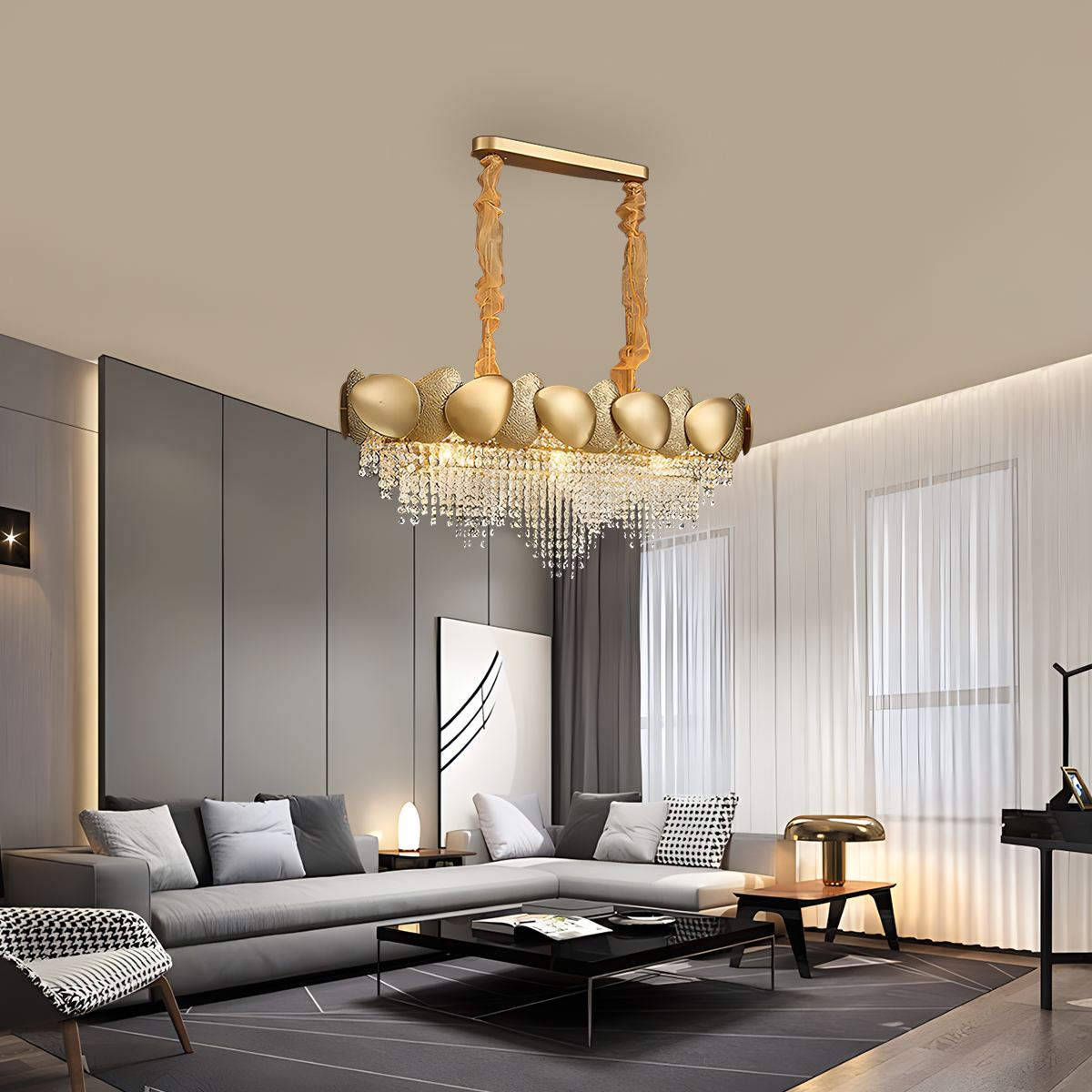Feyran Luxurious Crystal Golden Chandelier