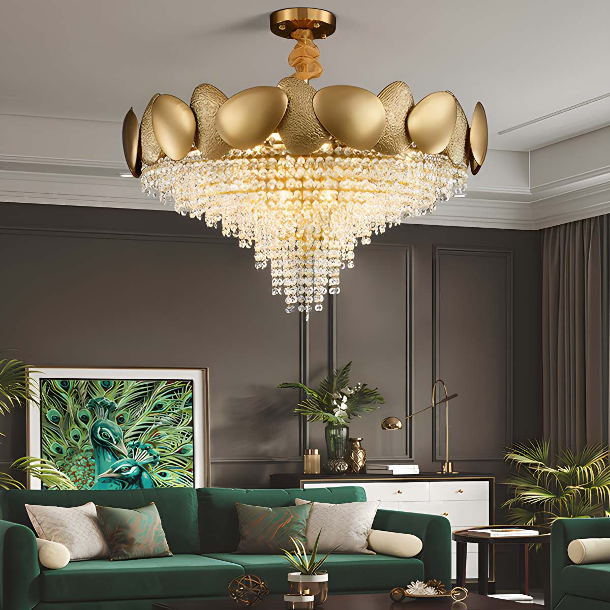 Feyran Luxurious Crystal Golden Chandelier