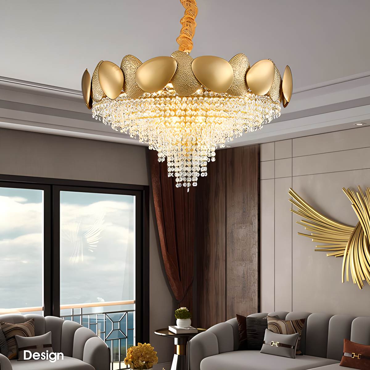 Feyran Luxurious Crystal Golden Chandelier