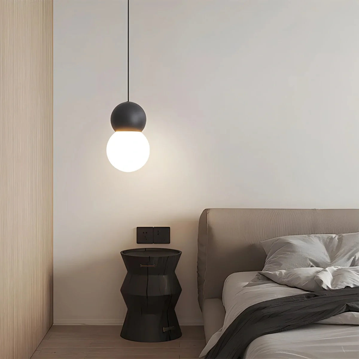 Feyran Cream Style Globe Pendant Light Small Bedside Lamp
