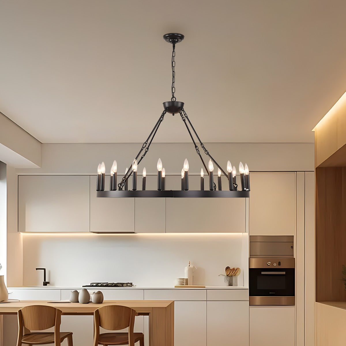 Feyran Candle Shaped Chandelier for Dining Room