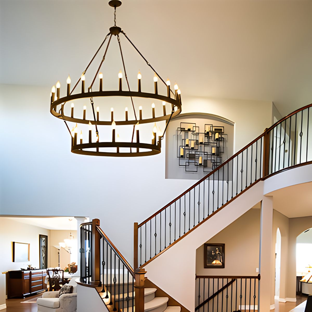 Feyran Candle Shaped Chandelier for Dining Room