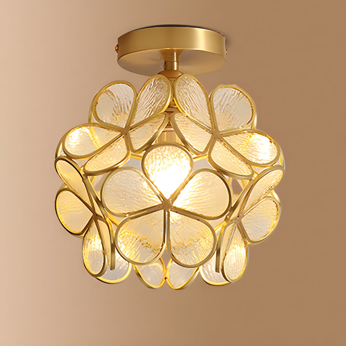 Feyran European Style Copper Glass Ceiling Lamp-E