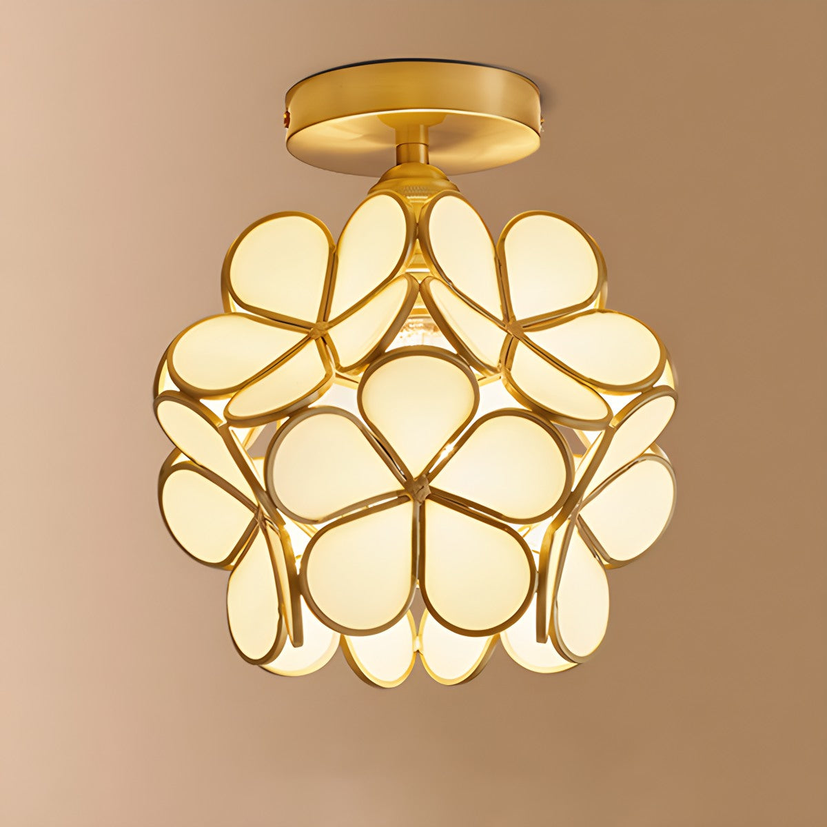 Feyran European Style Copper Glass Ceiling Lamp-E