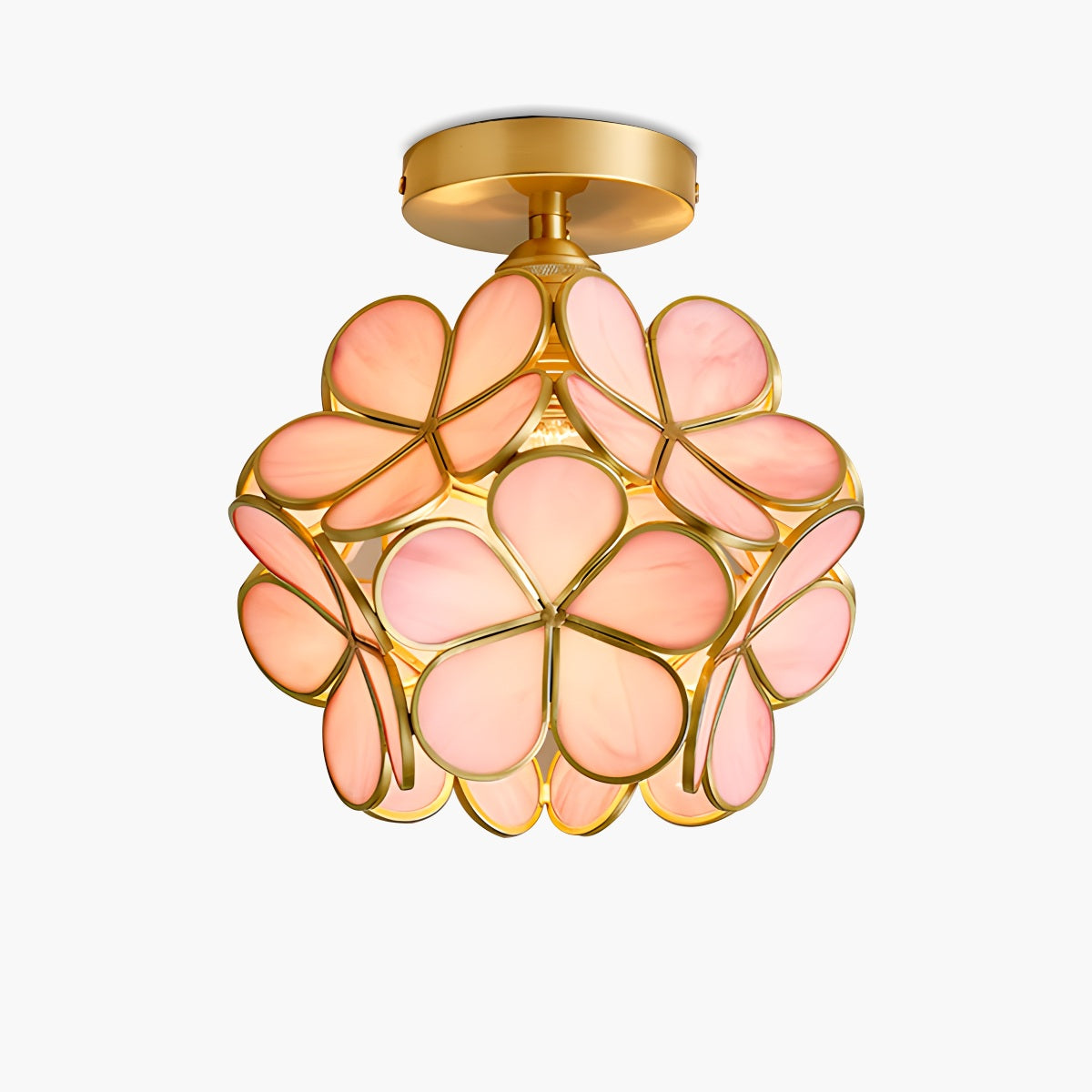 Feyran European Style Copper Glass Ceiling Lamp-E