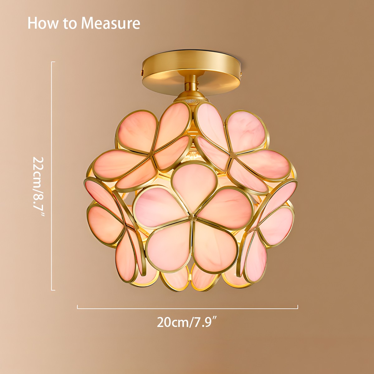 Feyran European Style Copper Glass Ceiling Lamp-E