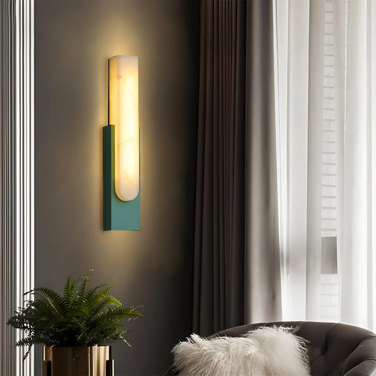 Feyran Chinese Style Alabaster Wall Lamp for Bedroom