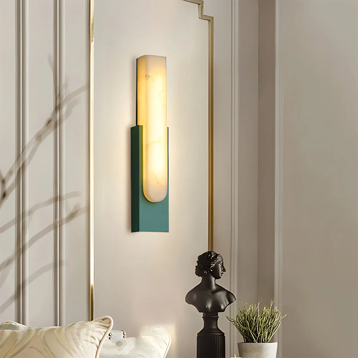 Feyran Chinese Style Alabaster Wall Lamp for Bedroom
