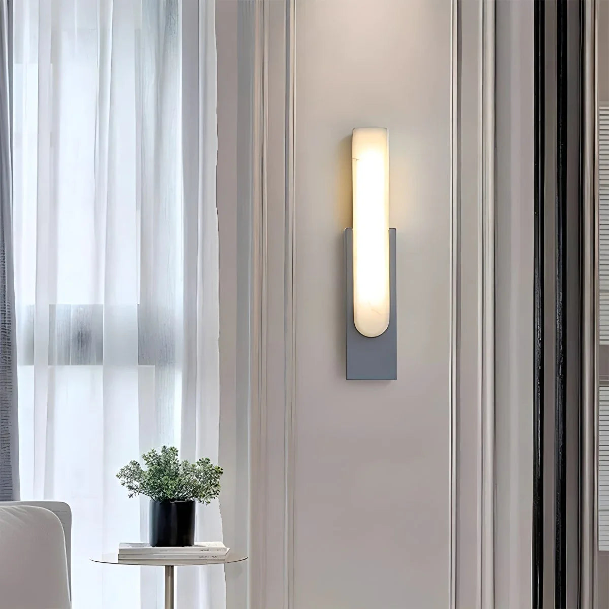 Feyran Chinese Style Alabaster Wall Lamp for Bedroom